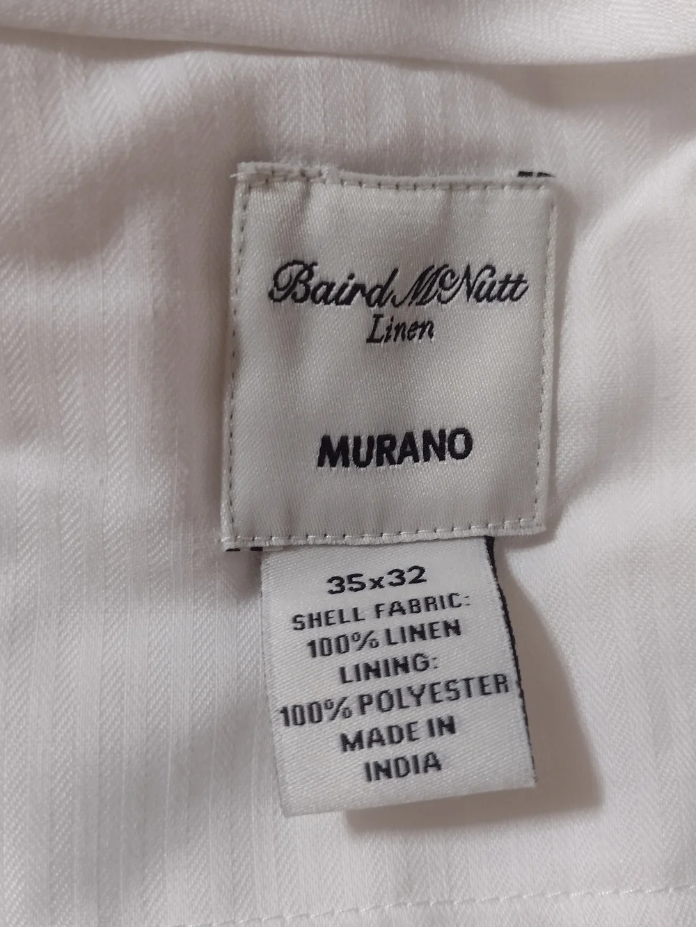 Baird McNutt 100% Linen Pants White Merino Size 35 X 32 Old Money Coastal Preppy